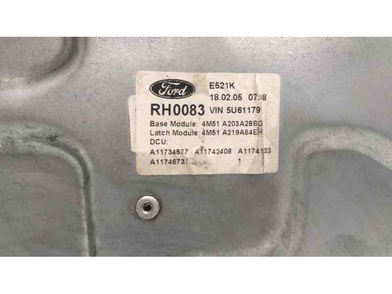 Recambio de elevalunas delantero derecho para ford focus berlina (cap) referencia OEM IAM 4M51A203A28BG 44461  Recambio de elevalunas delantero derecho para ford focus berlina (cap) referencia OEM IAM 4M51A203A28BG 44461