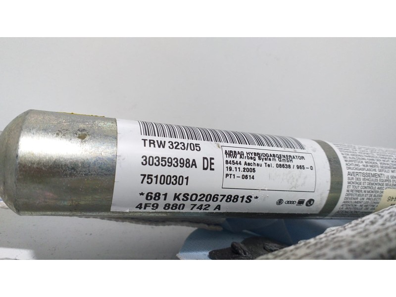Recambio de airbag cortina delantero derecho para audi a6 avant (4f5) 3.0 tdi quattro referencia OEM IAM 4F9880742A 61619 
