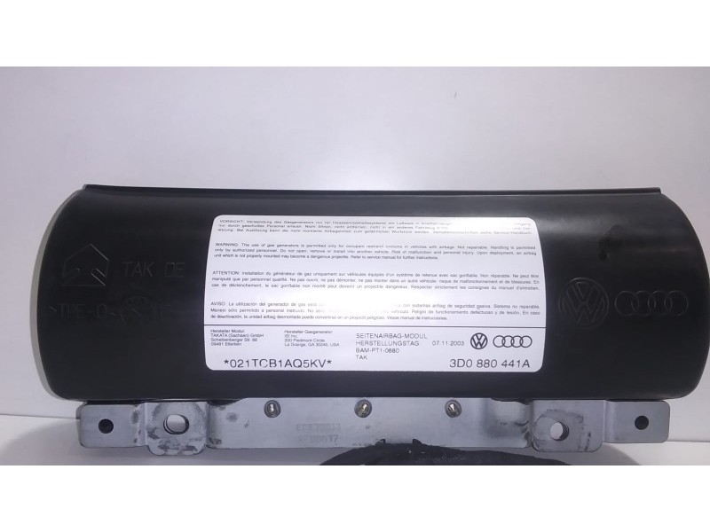 Recambio de airbag lateral trasero izquierdo para volkswagen phaeton (3d2/3d8) tdi v10 (4 asientos) referencia OEM IAM 3D0880441