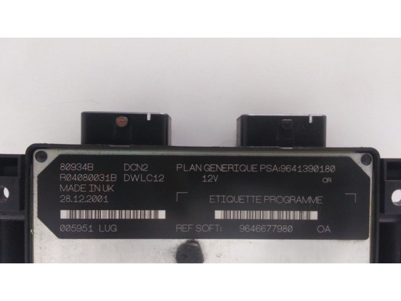 Recambio de centralita motor uce para citroën xsara berlina 1.9 d sx referencia OEM IAM 9646677980 50392 