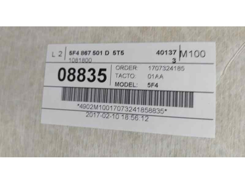 Recambio de techo interior para seat leon (5f1) reference referencia OEM IAM 5F4867501D 84956 