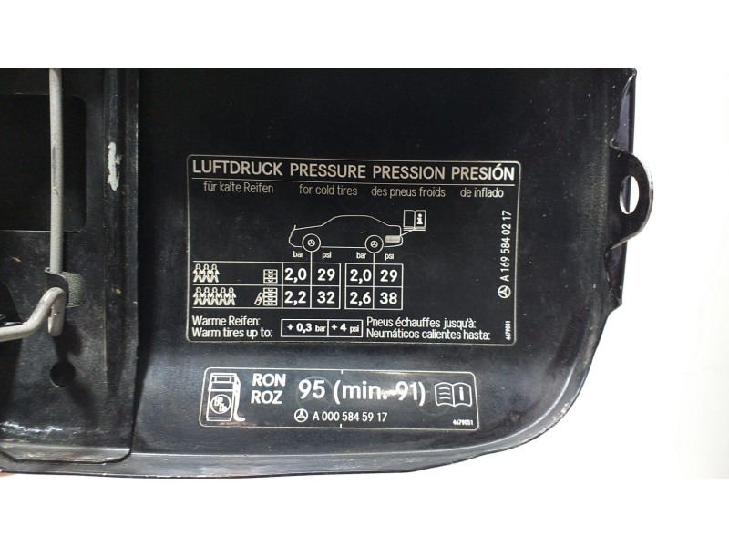 Recambio de tapa exterior combustible para mercedes-benz clase b (w245) 150 special edition (245.231) referencia OEM IAM A169584