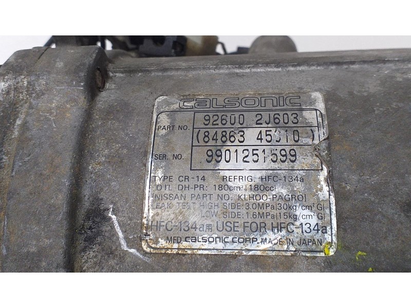 Recambio de compresor aire acondicionado para nissan primera berlina (p11) competence referencia OEM IAM 926002J603 70926 R