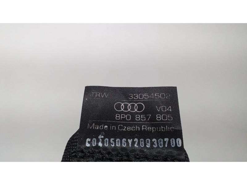 Recambio de cinturon seguridad trasero izquierdo para audi a3 sportback (8p) 1.6 ambiente referencia OEM IAM 8P0857805 62388 