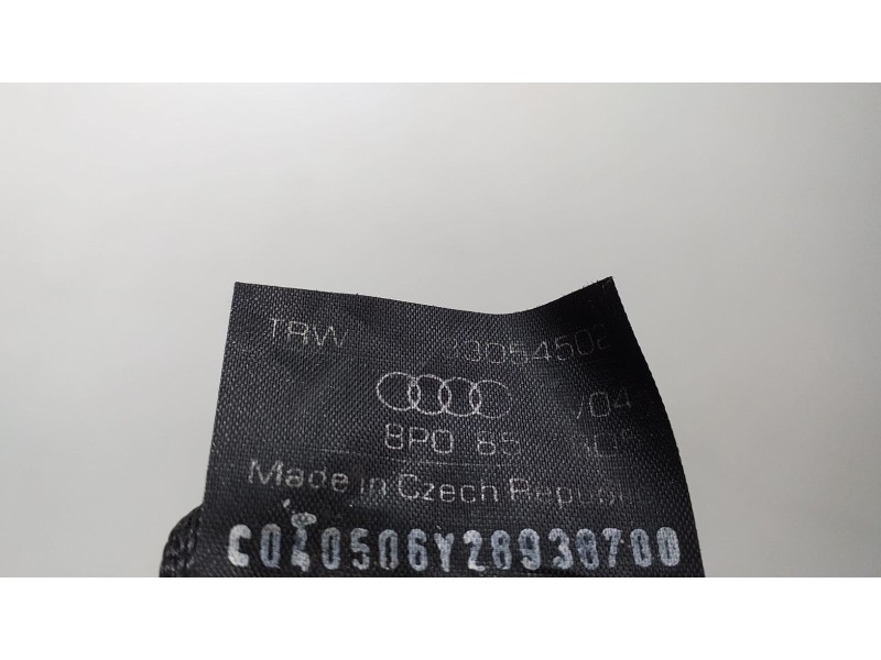 Recambio de cinturon seguridad trasero derecho para audi a3 sportback (8p) 1.6 ambiente referencia OEM IAM 8P0857805 62389 