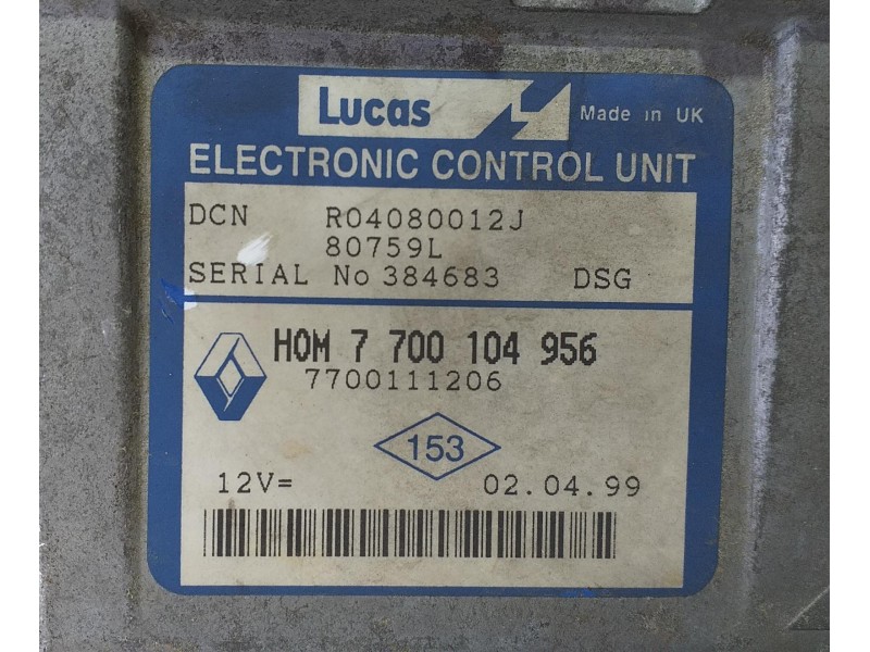Recambio de centralita motor uce para renault clio ii fase i (b/cbo) 1.9 d referencia OEM IAM 7700104956 71081 R
