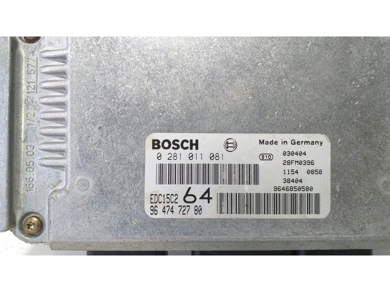 Recambio de centralita motor uce para peugeot 307 (s1) xs referencia OEM IAM 9647472780 71192 R