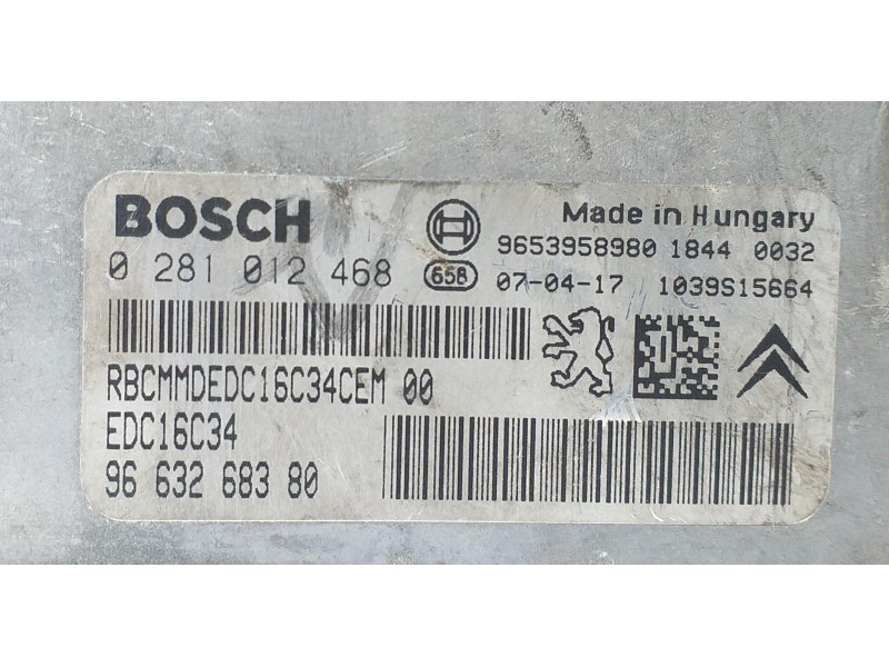 Recambio de centralita motor uce para citroën xsara picasso 1.6 hdi 90 exclusive referencia OEM IAM 9663268380 71438 R