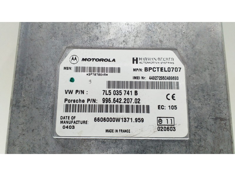 Recambio de modulo electronico para porsche cayenne (typ 9pa) 4.5 v8 cat referencia OEM IAM 7L5035741B 51178 
