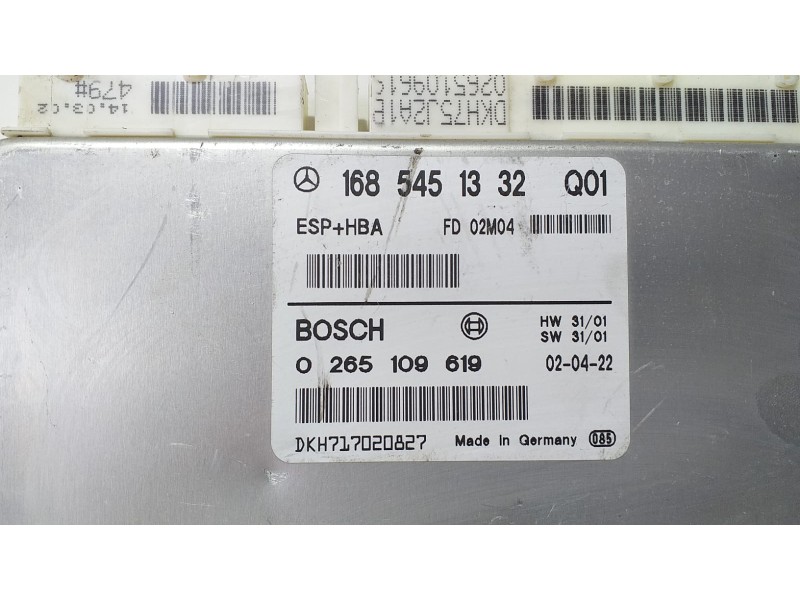 Recambio de centralita abs para mercedes-benz clase a (w168) 160 cdi (168.006) referencia OEM IAM 1685451332 71592 R