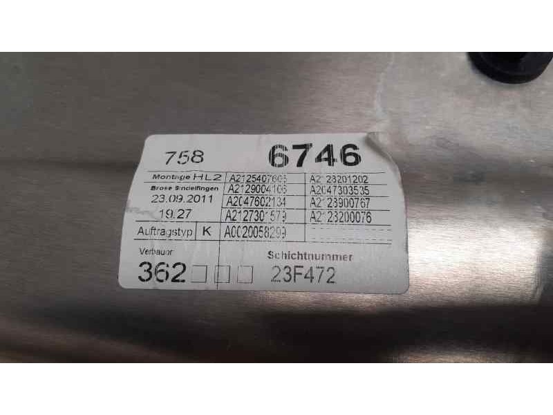 Recambio de elevalunas trasero izquierdo para mercedes-benz clase e (w212) familiar 220 cdi blueefficiency (212.202) referencia 