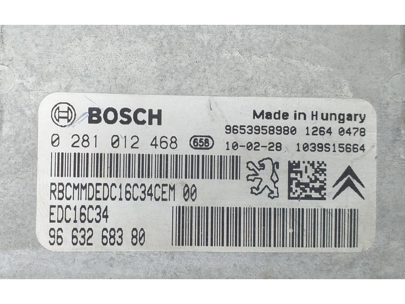 Recambio de centralita motor uce para citroën xsara picasso 1.6 hdi 90 exclusive referencia OEM IAM 9663268380 71971 R
