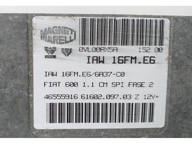 Recambio de centralita motor uce para fiat seicento (187) brush referencia OEM IAM 46555916 71982 R