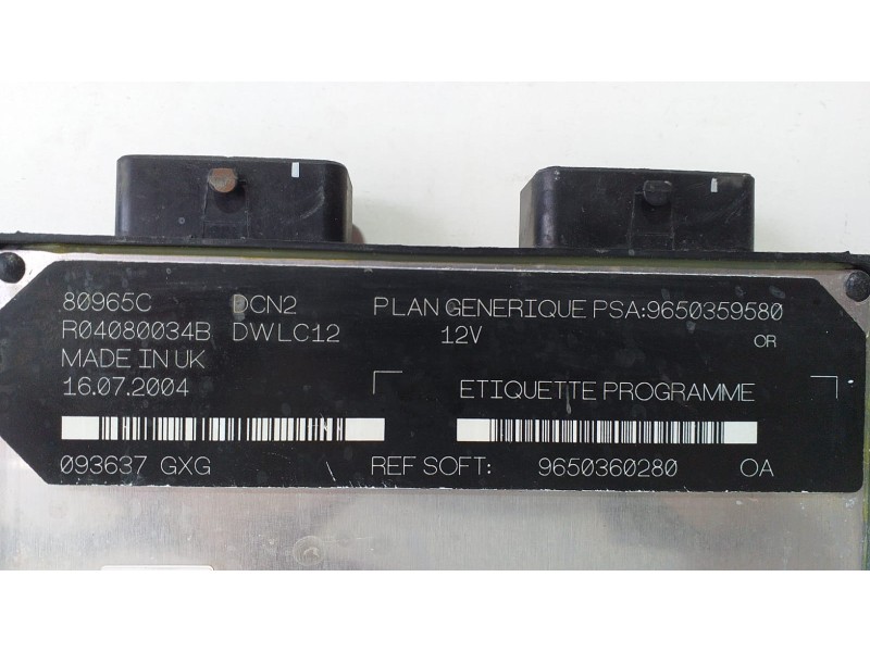 Recambio de centralita motor uce para peugeot partner (s2) combiespace pack cd referencia OEM IAM 9650360280 72005 R