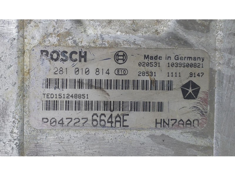 Recambio de centralita motor uce para chrysler voyager (rg) 2.5 crd se grand voyager 10 millones referencia OEM IAM P04727664AE 