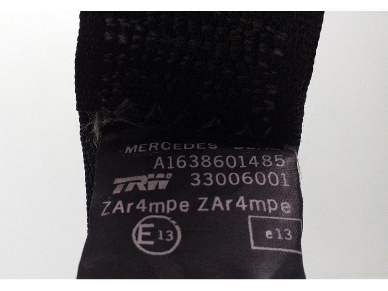 Recambio de cinturon seguridad delantero derecho para mercedes-benz clase m (w163) 320 (163.154) referencia OEM IAM A1638601485 