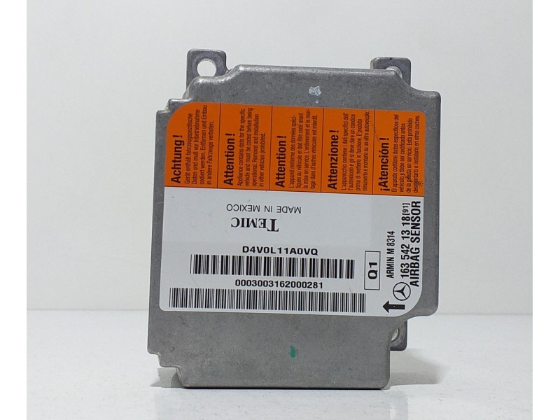 Recambio de centralita airbag para mercedes-benz clase m (w163) 320 (163.154) referencia OEM IAM 1635421318 63652 