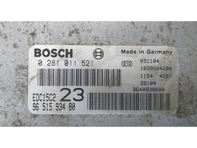 Recambio de centralita motor uce para citroën xsara picasso 2.0 hdi satisfaction referencia OEM IAM 9651593480 72260 R
