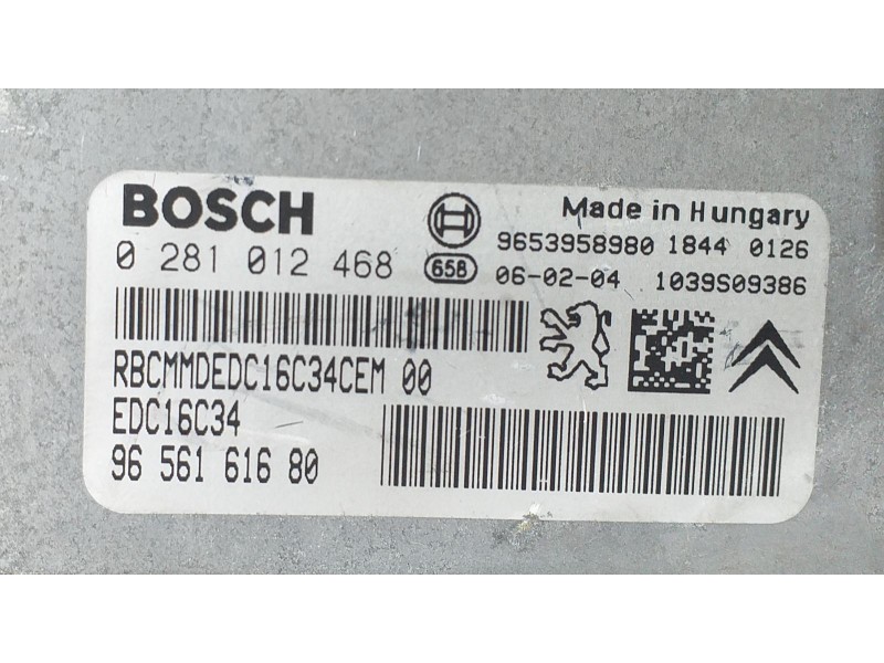 Recambio de centralita motor uce para citroën xsara picasso 1.6 hdi 90 lx plus referencia OEM IAM 9656161680 72539 R