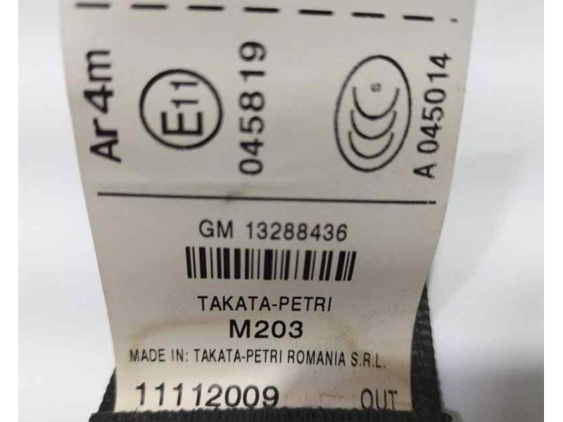Recambio de cinturon seguridad trasero izquierdo para opel insignia sports tourer cosmo referencia OEM IAM 13288436 85323 