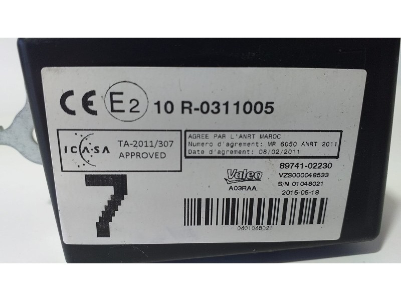 Recambio de modulo electronico para toyota auris business referencia OEM IAM 8974102230 72582 R