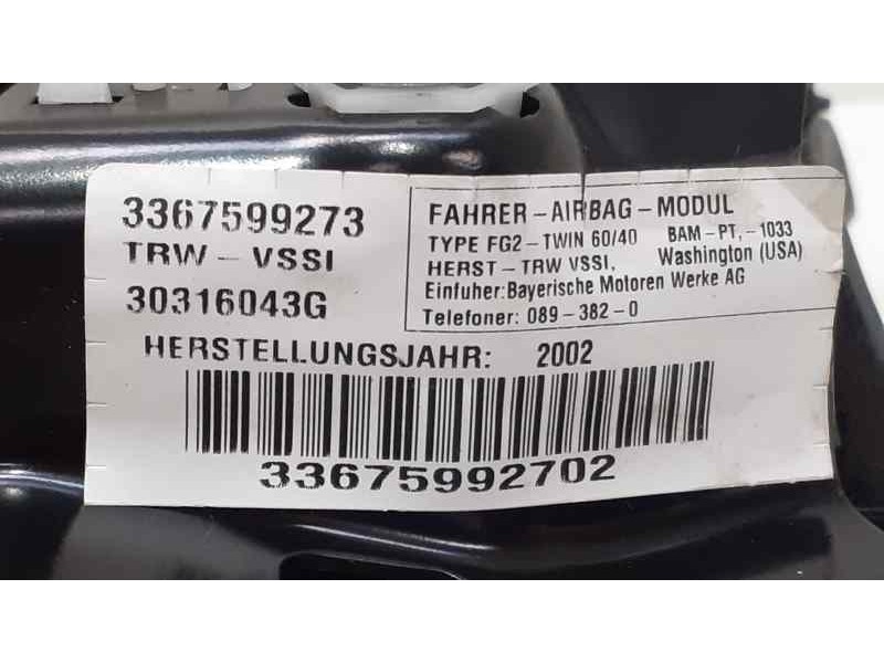 Recambio de airbag delantero izquierdo para bmw x5 (e53) 3.0d referencia OEM IAM 30316043G 39398 