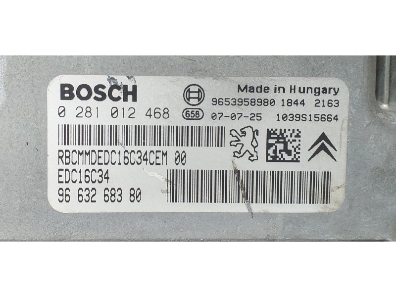 Recambio de centralita motor uce para citroën xsara picasso 1.6 hdi 90 exclusive referencia OEM IAM 9663268380 72731 R