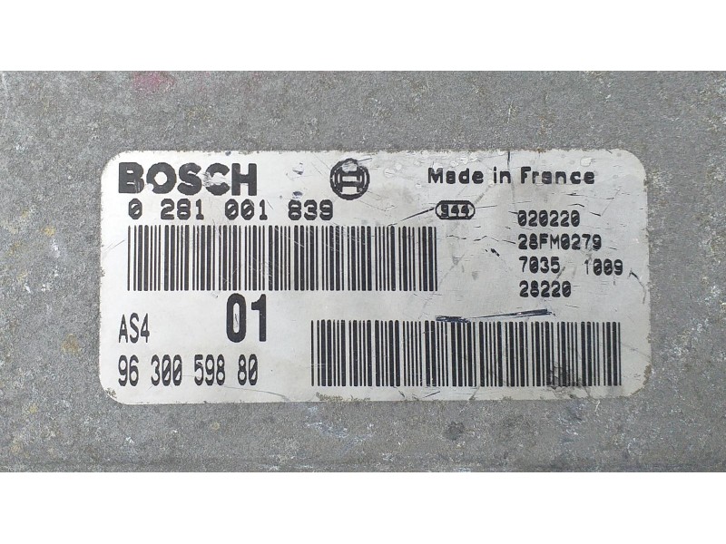 Recambio de centralita motor uce para citroën saxo 1.5 d seduction referencia OEM IAM 9630059880 72782 R