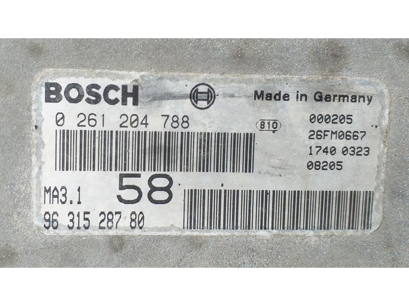 Recambio de centralita motor uce para peugeot 106 (s1) cocktail referencia OEM IAM 9631528780 72883 R