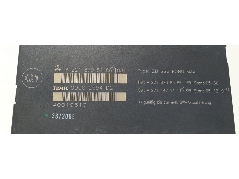 Recambio de modulo electronico para mercedes-benz clase s (w221) berlina 350 (221.056) referencia OEM IAM A2218708186 64532 