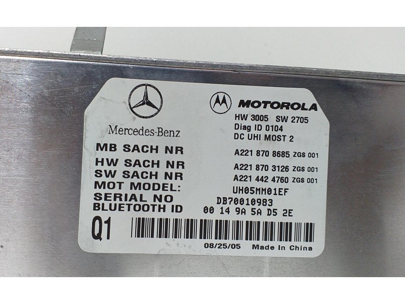 Recambio de modulo electronico para mercedes-benz clase s (w221) berlina 350 (221.056) referencia OEM IAM A2218708685 64537 