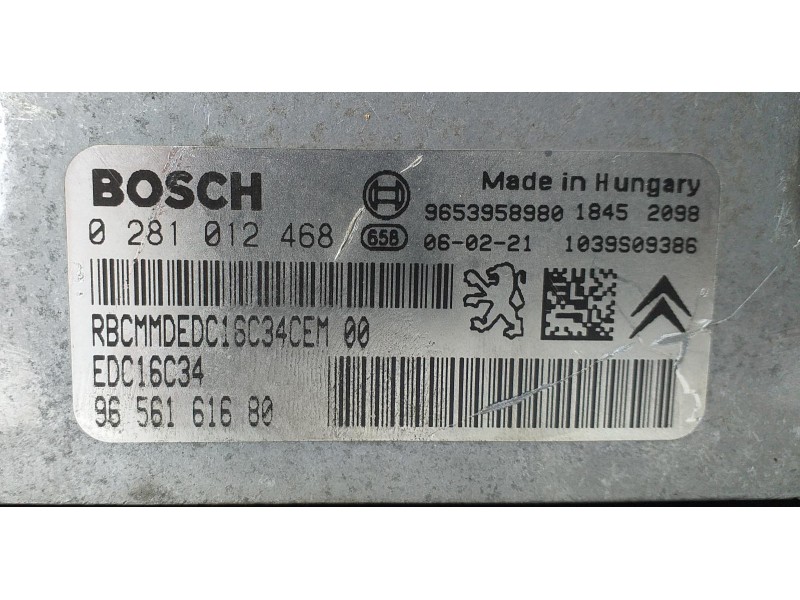 Recambio de centralita motor uce para citroën xsara picasso 1.6 hdi 90 exclusive plus referencia OEM IAM 9656161680 73089 R