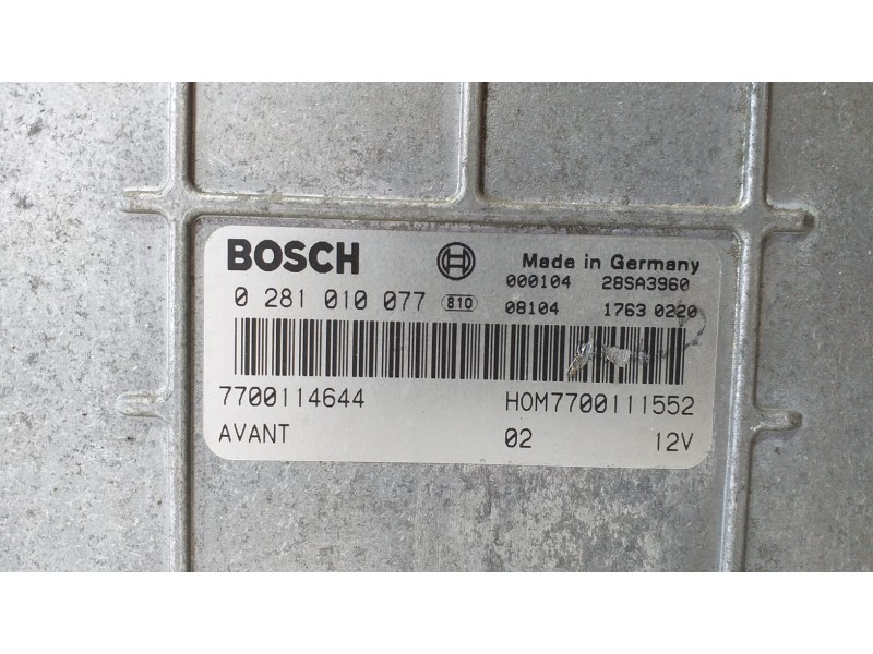 Recambio de centralita motor uce para renault megane i berlina hatchback (ba0) 1.9 dti alize referencia OEM IAM 7700114644 73149