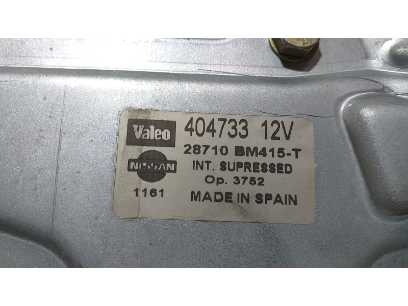 Recambio de motor limpia trasero para nissan almera (n16/e) 1.5 dci turbodiesel cat referencia OEM IAM 28710BM415T 64893 