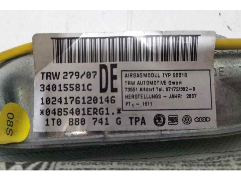 Recambio de airbag cortina delantero izquierdo para volkswagen touran (1t2) edition referencia OEM IAM 1T0880741G 80332 R