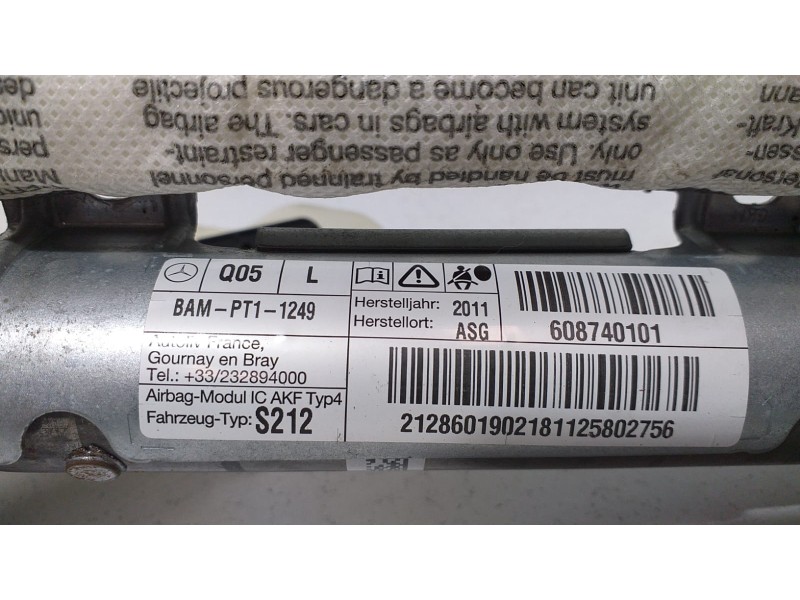 Recambio de airbag cortina delantero izquierdo para mercedes-benz clase e (w212) familiar 220 cdi blueefficiency (212.202) refer