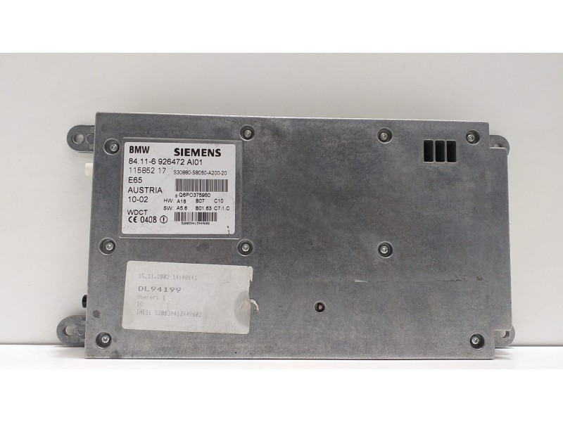 Recambio de modulo electronico para bmw serie 7 (e65/e66) 735i referencia OEM IAM 84116926472 53295 