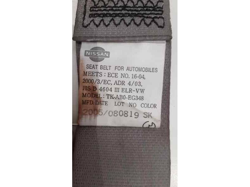 Recambio de cinturon seguridad trasero central para nissan x-trail (t30) comfort referencia OEM IAM TKAB0EG348 40239 