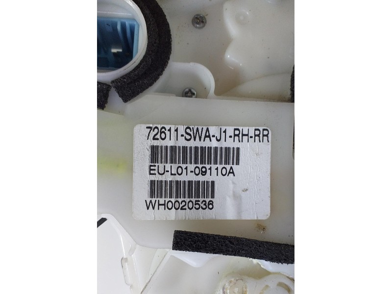 Recambio de cerradura puerta trasera derecha para honda cr-v (re) comfort referencia OEM IAM 72611SWA 73855 R