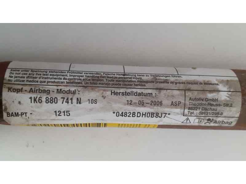 Recambio de airbag cortina delantero izquierdo para volkswagen golf v berlina (1k1) conceptline (e) referencia OEM IAM 1K6880741