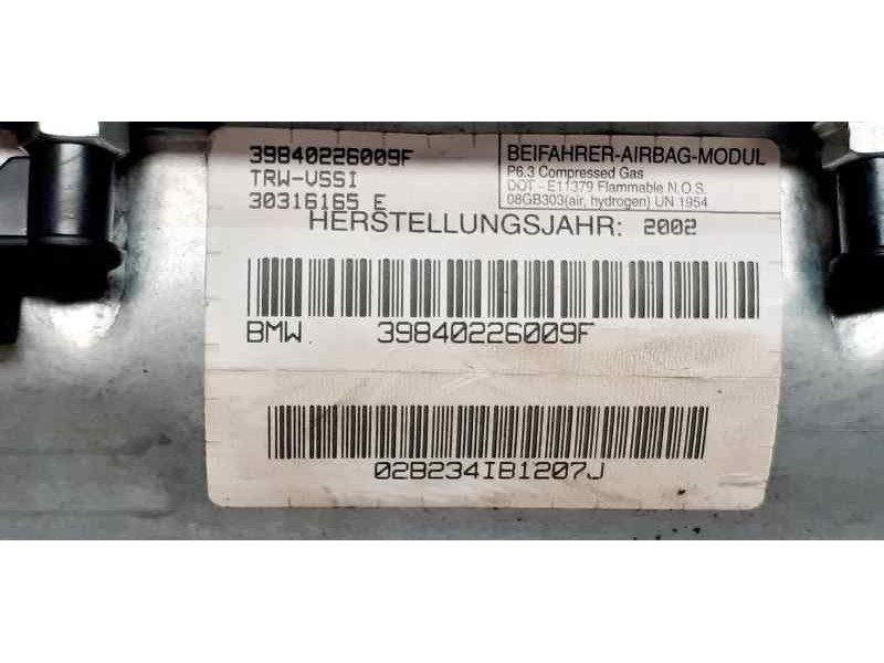 Recambio de airbag delantero derecho para bmw x5 (e53) 3.0d referencia OEM IAM 39840226009F 42851 