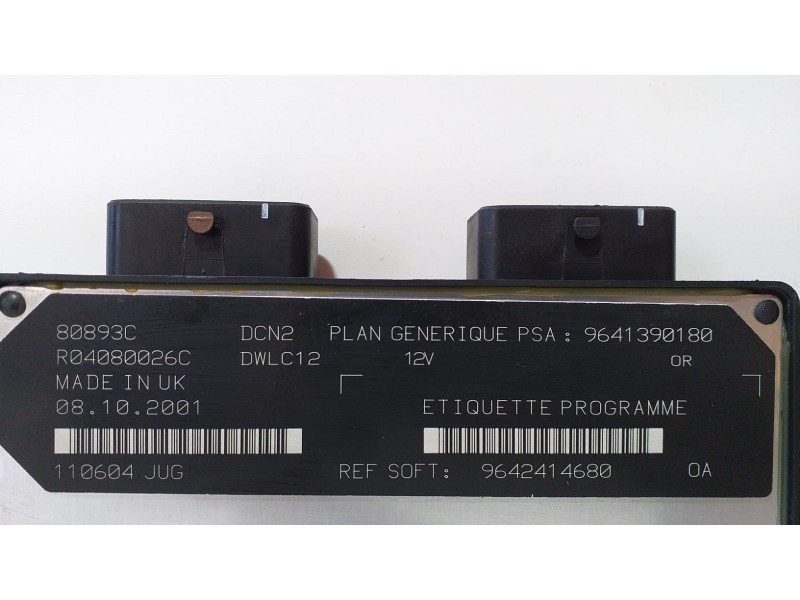 Recambio de centralita motor uce para citroën berlingo 1.9 d sx plus familiar referencia OEM IAM 9642414680 68792 