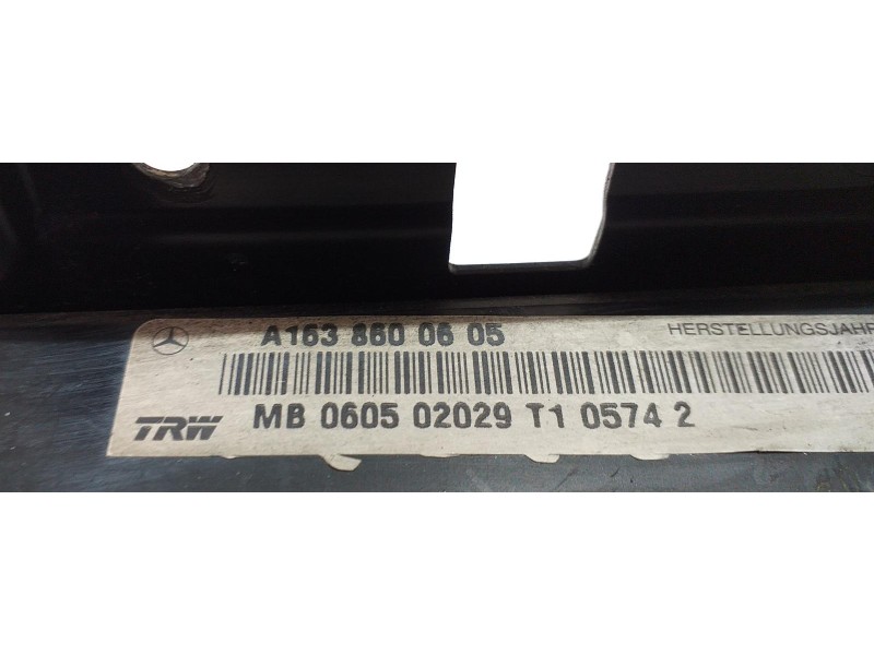 Recambio de airbag lateral delantero izquierdo para mercedes-benz clase m (w163) 400 cdi (163.128) referencia OEM IAM A163860060