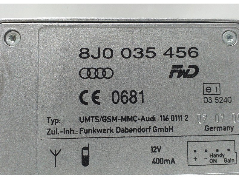 Recambio de modulo electronico para audi a5 coupe (8t) 2.0 tdi quattro referencia OEM IAM 8J0035456 54773 