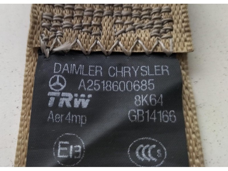 Recambio de cinturon seguridad trasero derecho para mercedes-benz clase r (w251) 320 cdi l (251.122) referencia OEM IAM A2518600