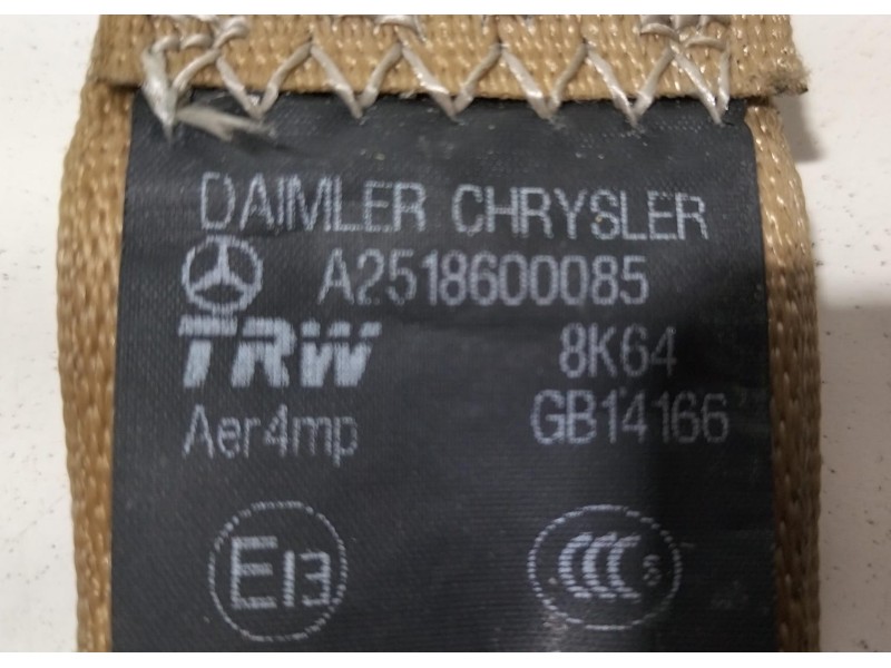 Recambio de cinturon seguridad trasero izquierdo para mercedes-benz clase r (w251) 320 cdi l (251.122) referencia OEM IAM A25186