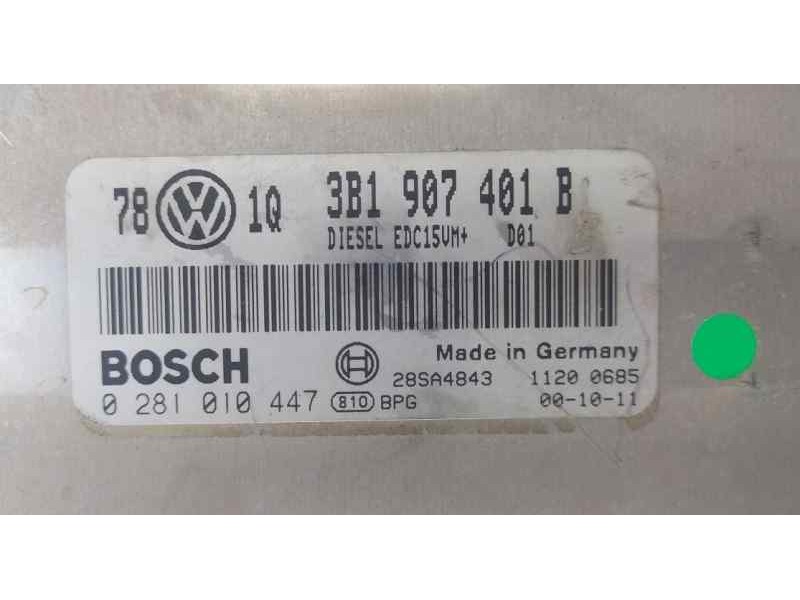 Recambio de centralita motor uce para volkswagen passat berlina (3b3) v6 tdi highline referencia OEM IAM 3B1907401B 86920 