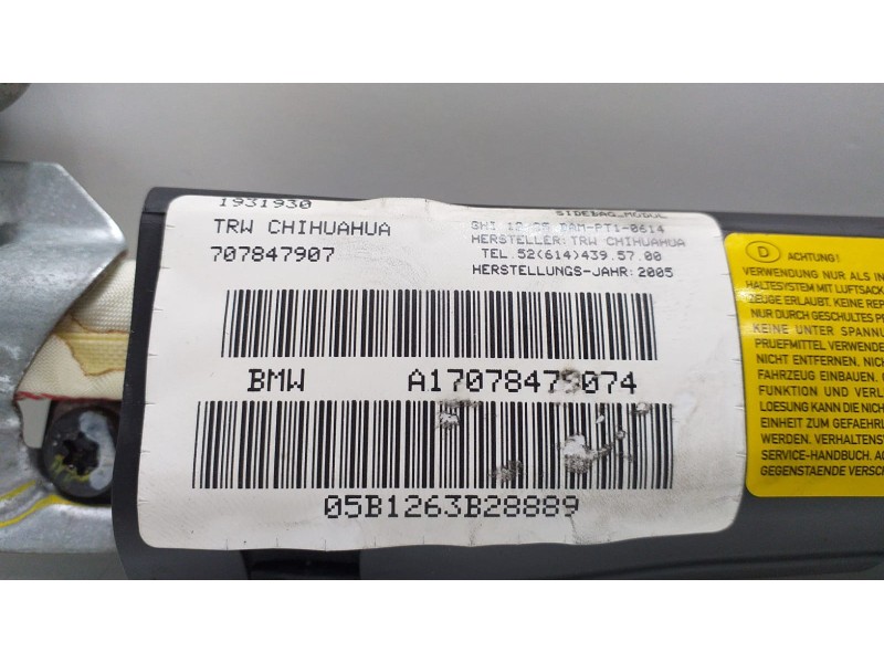 Recambio de airbag cortina trasero izquierdo para bmw x5 (e53) 3.0d referencia OEM IAM 707847907 54104 