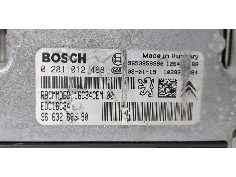 Recambio de centralita motor uce para citroën xsara picasso 1.6 16v hdi referencia OEM IAM 9663268380 75438 R