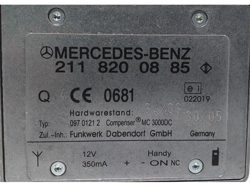 Recambio de antena para mercedes-benz clase m (w164) 500 (164.175) referencia OEM IAM A2118200885 58176 